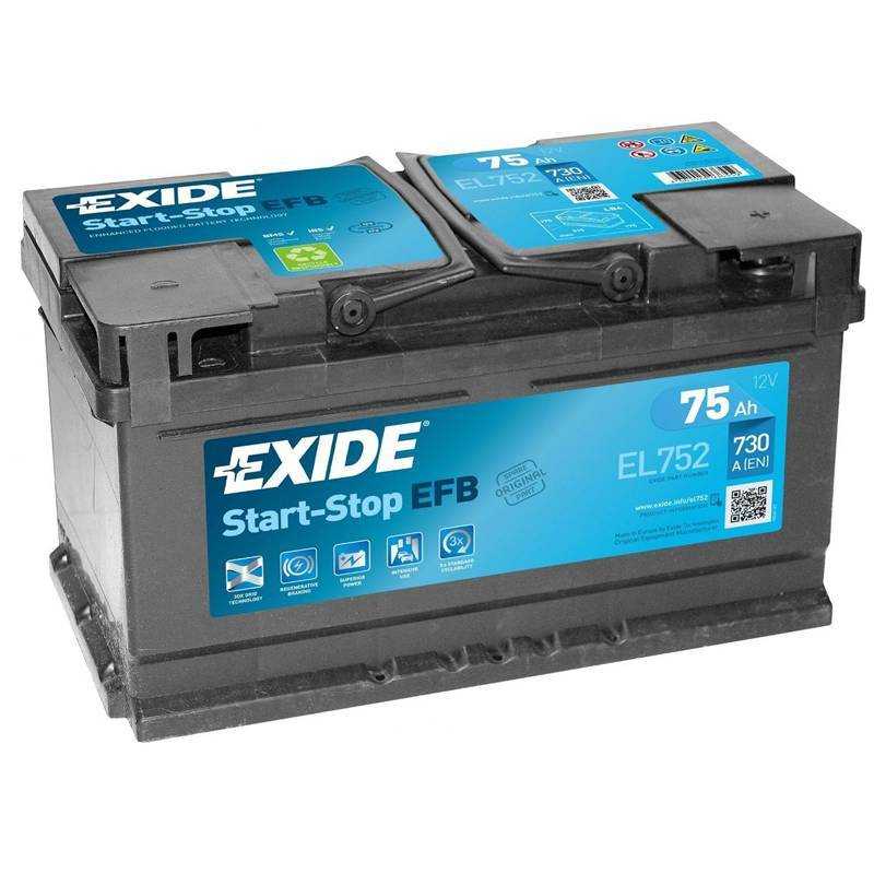 Batería de arranque para coche 75Ah. EXIDE ahora precios increíbles