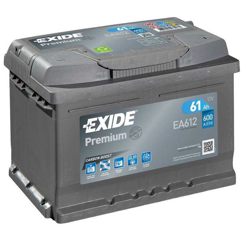 Batería Exide 12V 61Ah EA612