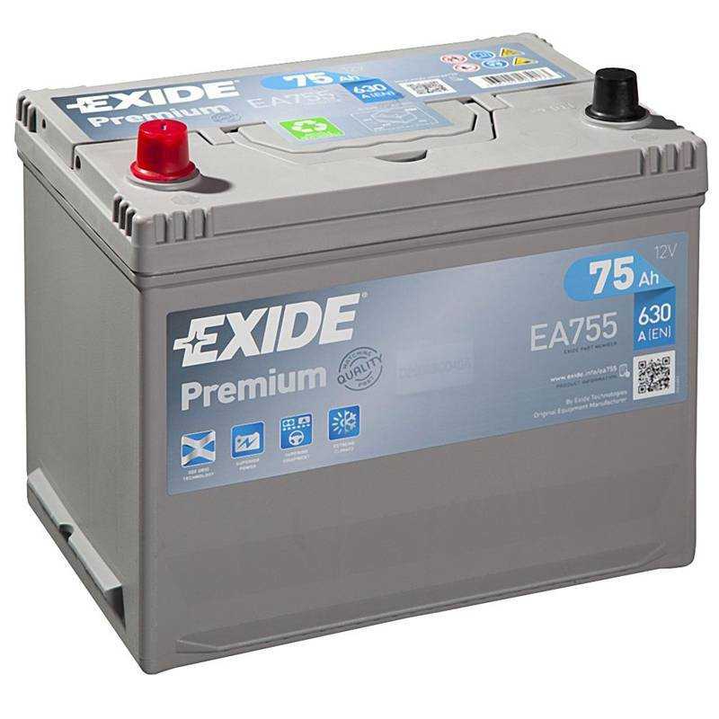 Batería Exide 12V 75Ah EA755