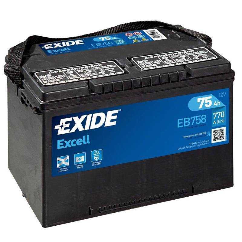 Batería Exide 12V 75Ah EB758