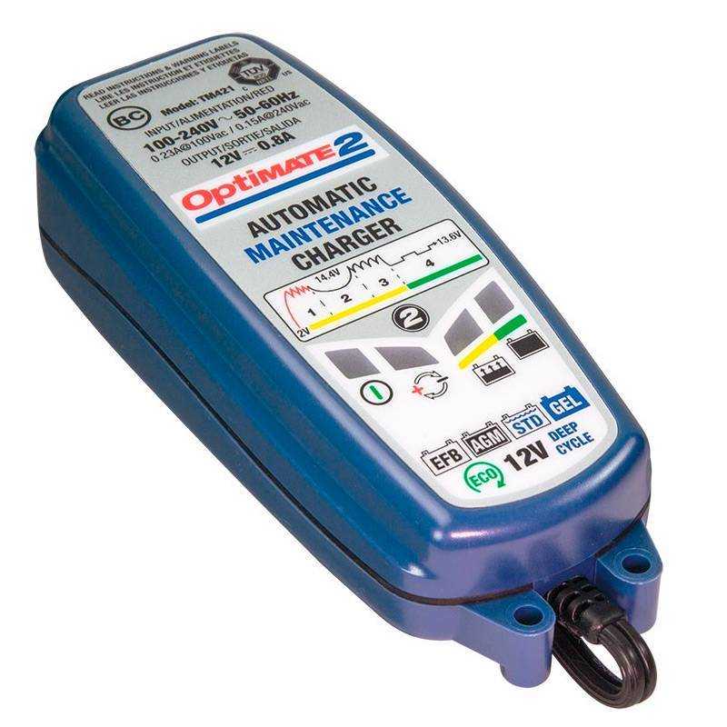 Cargador y mantenedor de baterías OPTIMATE 12 voltios para su moto.
