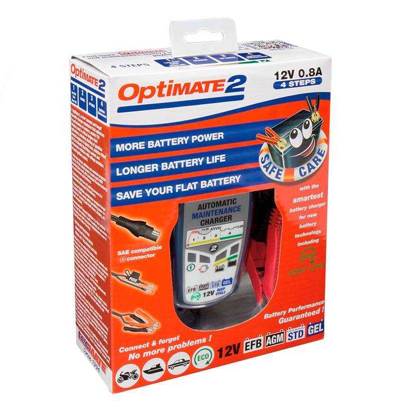 Cargador y mantenedor de baterías OPTIMATE 12 voltios para su moto.