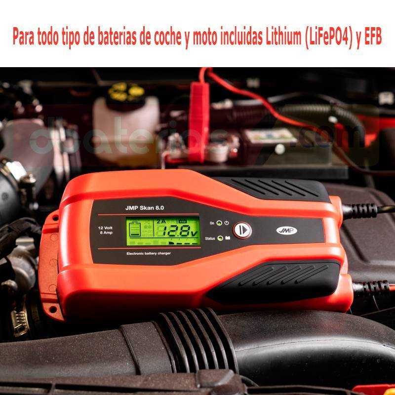 Cargador batería coche 12V. 8Ah.| JMT Calidad Alemana