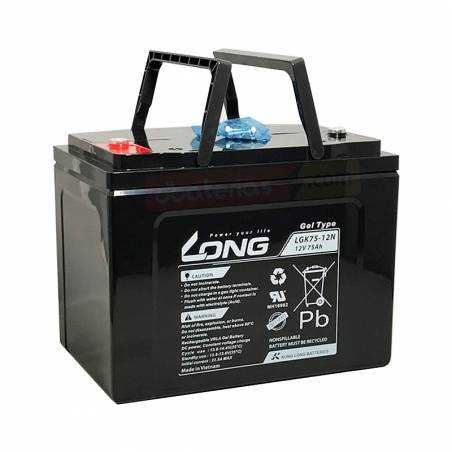 Batería GEL silla ruedas 12V. 75Ah. | LONG baterías LGK75-12N