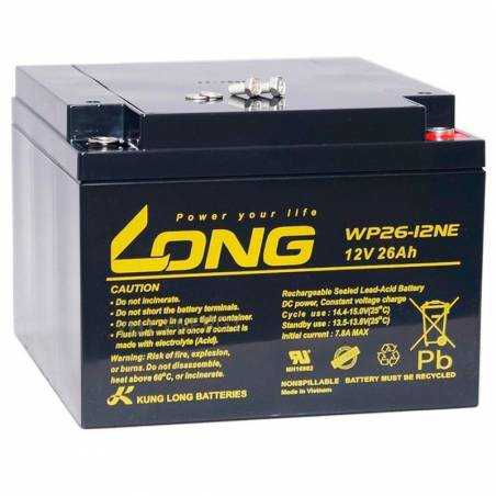 Batería AGM de 12V. 26Ah. VRLA Sellada | LONG baterías de calidad