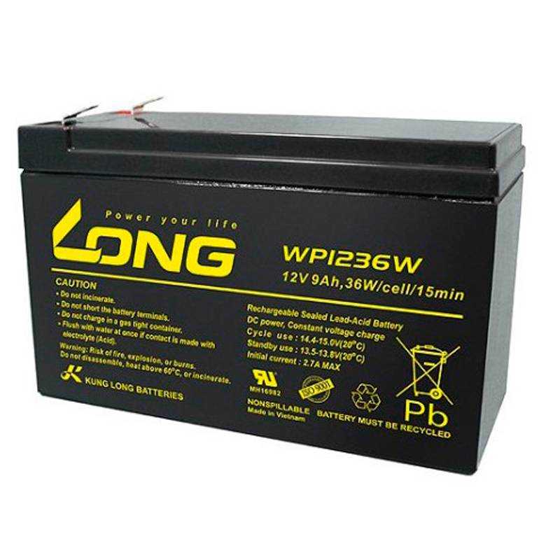 Batería para alarma de 12 voltios y 9 amperios hora