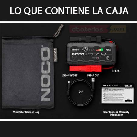 Arrancador Portátil Coche 12V 1750 Ah Noco I DBaterías