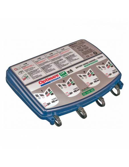 Cargador de 4 entradas para baterías de litio - 12 voltios.