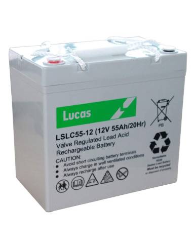 Batería AGM 12V 55Ah Lucas VRLA ••ᐅ【DBaterías.com】