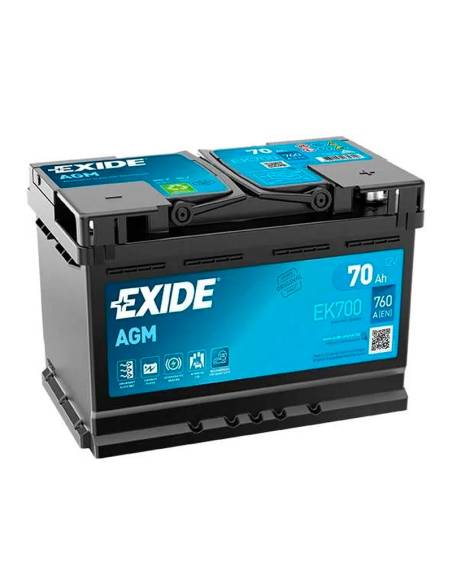Batería Exide AGM 12V 70Ah EK700. Tienda en linea