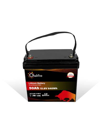 Bateria Olalitio 50 Ah LiFePO4 | Energia para Autocaravanas e Barcos