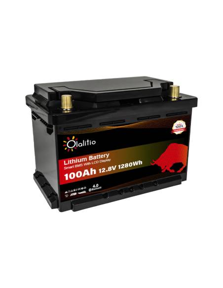 Bateria Olalitio 100 Ah LiFePO4 | Energia para Autocaravanas e Barcos