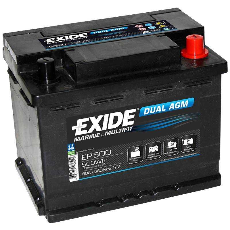 Batería Exide Dual EP500 12V 60Ah | Los más Baratos
